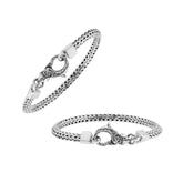 AB-6330-S-4MM-7" Sterling Silver Bracelet With Plain Silver Jewelry Bali Designs Inc